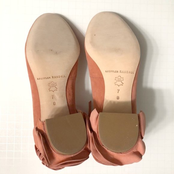 NWT Loeffler Randall pink suede leather ruffled block heel Clea pump - Picture 8 of 12